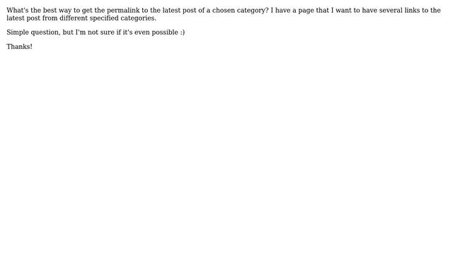 Wordpress: Getting the permalink to the latest post from a category смотреть онлайн