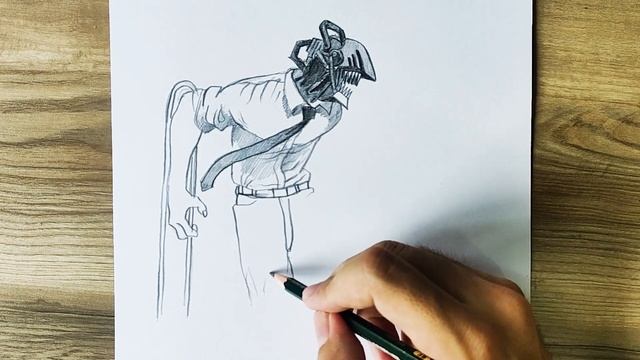 How to draw Chainsaw Man full body || Pencil sketch for beginners || Easy anime drawing смотреть онлайн