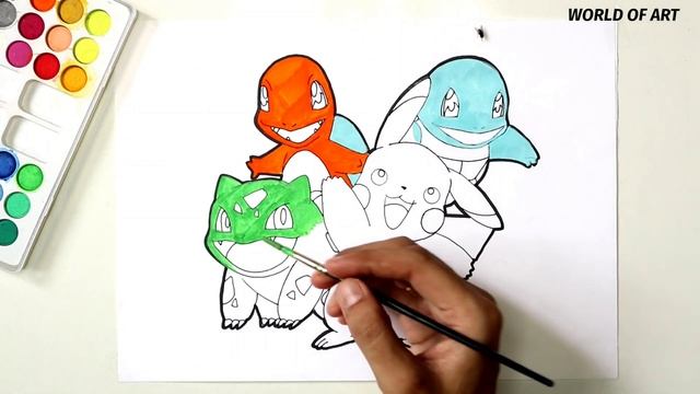 Pokemon drawing step by step | How to draw Pikachu, Bulbasaur, squirtle, charmander смотреть онлайн