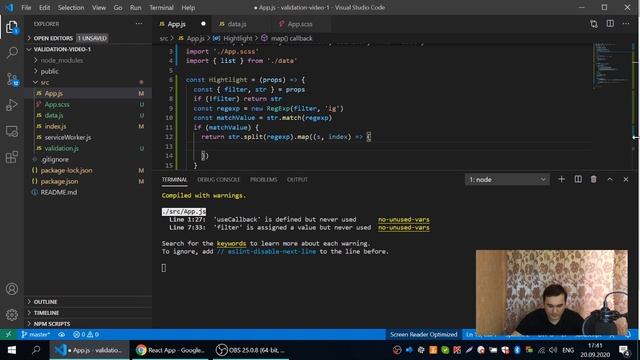 Как подсветить найденный текст в элементах. React смотреть онлайн