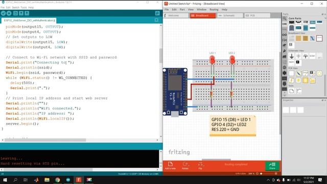 IoT : controll 2 LED using Authentication Web Server & NodeMCU ESP8266 смотреть онлайн