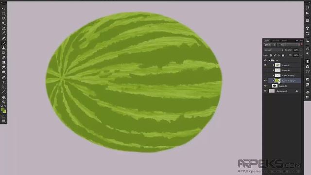 How to draw a watermelon in Photoshop cc 2014 Part 2 смотреть онлайн