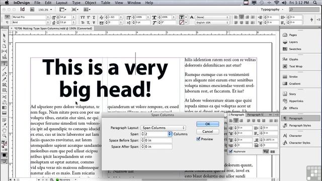 Adobe InDesign CS6 Tutorials | Span Columns in InDesign | InfiniteSkills смотреть онлайн