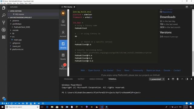 #3 How to Install External Libraries Using PlatformIO смотреть онлайн
