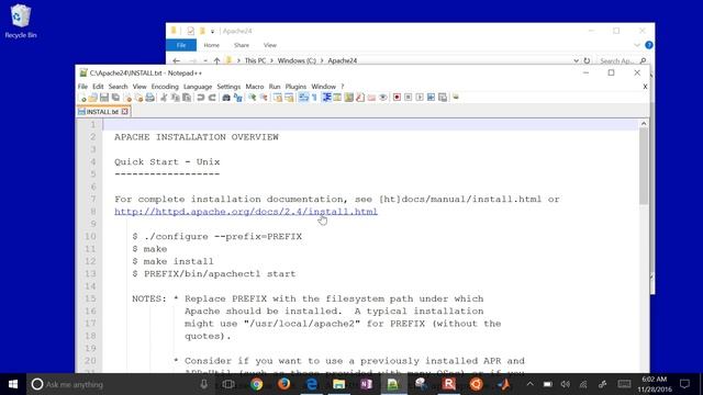 Install Apache 2.4 Server on Windows 10 смотреть онлайн