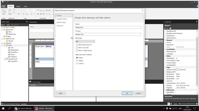 SSRS Report Builder Part 11.3 - Multi Value Parameters