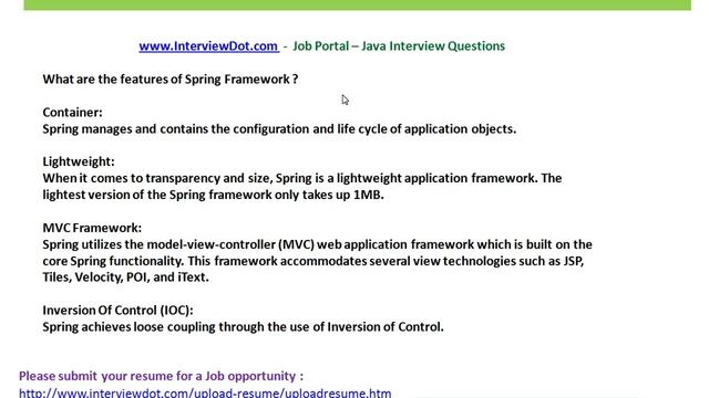 Features of Spring Framework смотреть онлайн