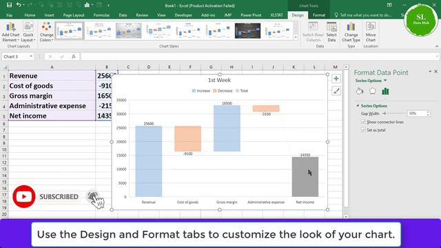 Create a waterfall chart in Excel 2016 смотреть онлайн