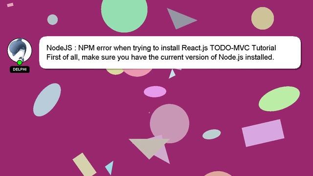 NodeJS : NPM error when trying to install React.js TODO-MVC Tutorial смотреть онлайн