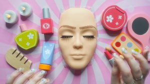 АСМР Макияж деревянной косметикой ASMR Звуки рта, триггеры, движения руками, близкий липкий шепот