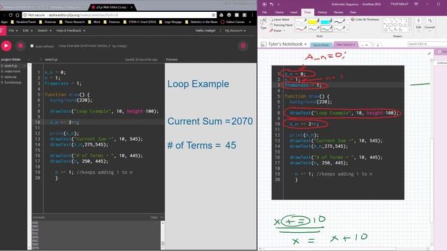 loop example with arithmetic sequence смотреть онлайн