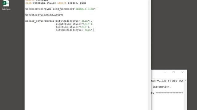 Python openpyxl - Add border to cell in spreadsheet смотреть онлайн