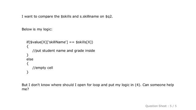 HTML : PHP - put the student name and grade into suitable skill name смотреть онлайн