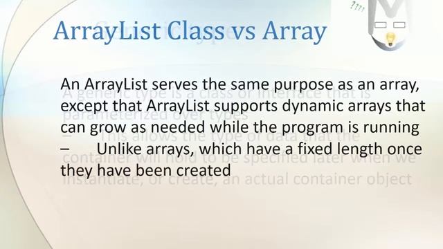 Java for Android - ArrayList - Definitions смотреть онлайн