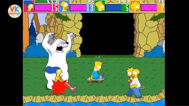 The Simpsons. Arcade game. 1991. Homer, Bart, Marge and Lisa save Maggie! Симпсоны. Аркадная версия смотреть онлайн