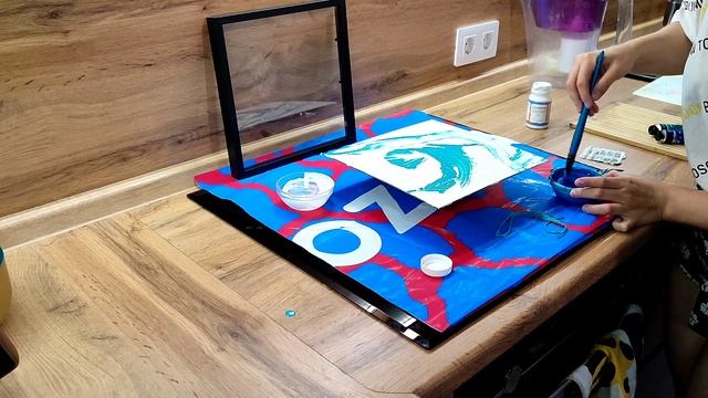 РИСУЮ КАРТИНУ ВЕРËВКАМИ /техника флюид арт / fluid art? DIY смотреть онлайн