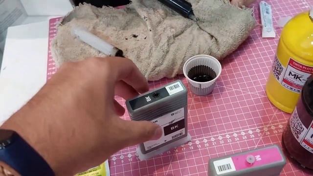 (DEU RUIM?) Fazendo A Recarga Dos Cartuchos Da Plotter Canon TA20 Com Tinta Paralela