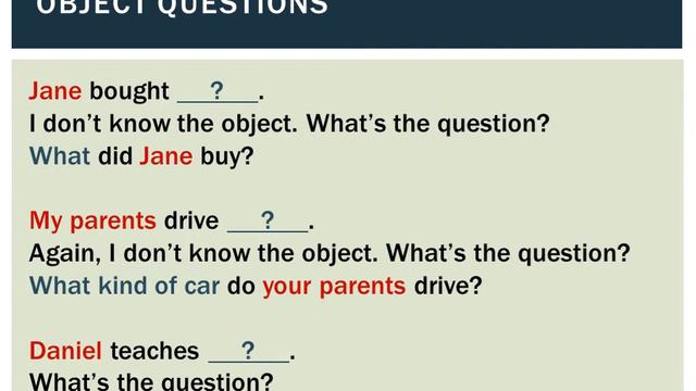 Subject and object questions смотреть онлайн