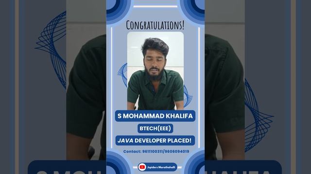 Student Successfully Placed | Java Full Stack Development | Jspiders Marathahalli | Mohammad Khalif смотреть онлайн