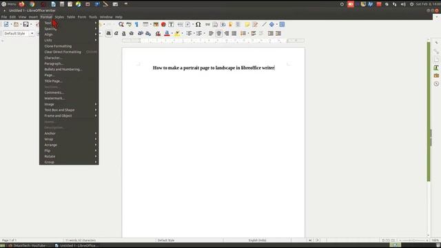 How To Change Page Orientation (Portrait To Landscape) In OpenOffice / LibreOffice Writer