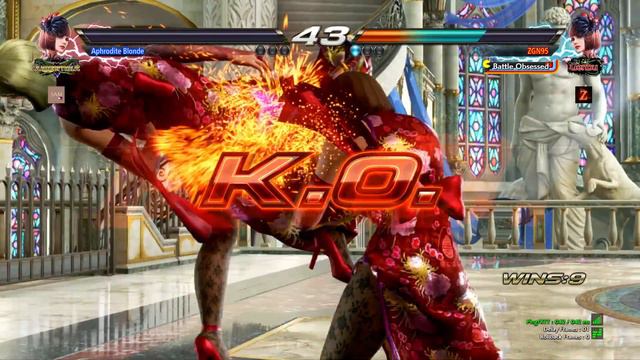 TEKKEN 7 Aphrodite Blonde (Anna Williams) Gameplay With ZGN95 After Tekken 8 2024