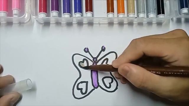 Bolalar uchun Kelebek rasm chizish / Drawing Butterfly for children / Рисование Бабочка для детей смотреть онлайн