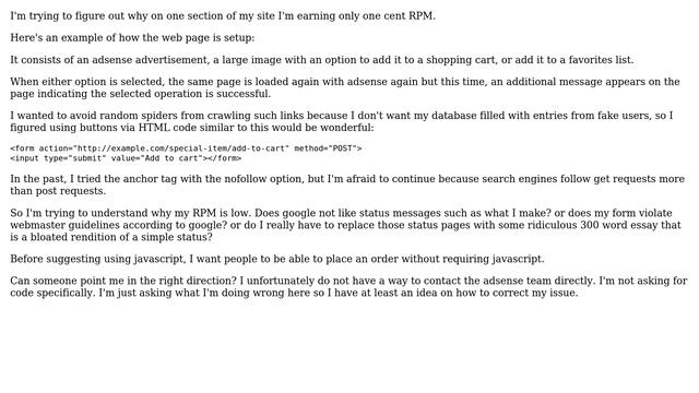 Is form with post method containing one button with action equal to url to page with ad a bad idea? смотреть онлайн