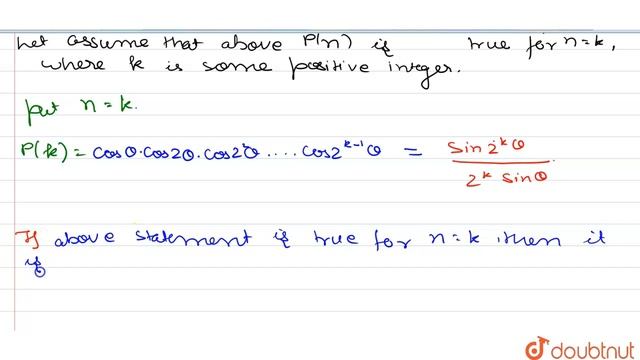 For all `n in N, cos theta cos 2theta cos 4theta ....cos2^(n-1)theta` equals to смотреть онлайн