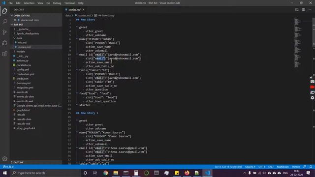 RASA Chatbot integration with Google Sheet Continued. смотреть онлайн