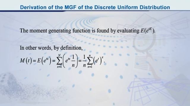 Discrete Uniform Distribution - Derivation of the MGF | Probability Distributions | STA642_Topic119 смотреть онлайн
