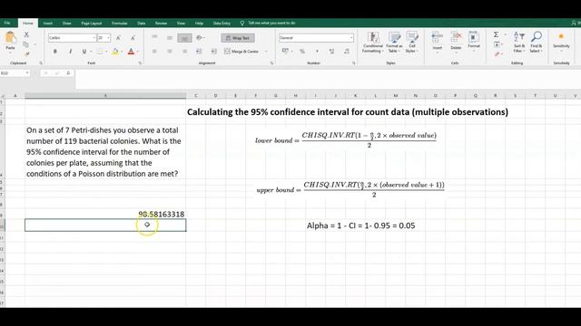 95% Confidence interval for count data (multiple observations) смотреть онлайн