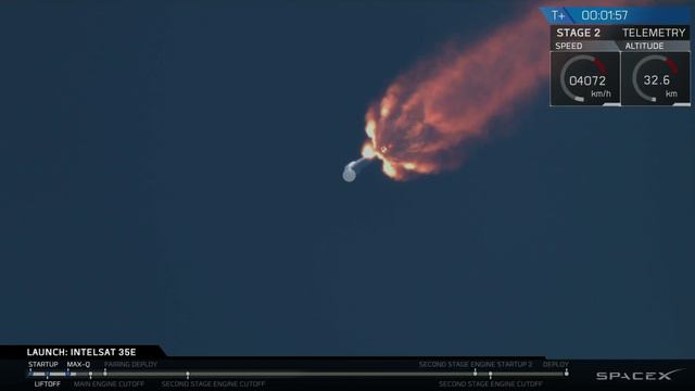 Трансляция пуска SpaceX Falcon 9 (Intelsat 35E) смотреть онлайн