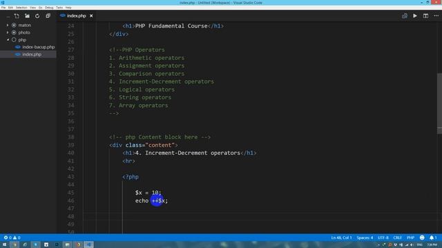 PHP Fundamentals Bangla Tutorial Part-14 (Increment/Decrement Operators) смотреть онлайн