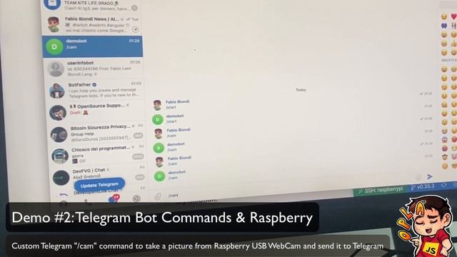 Demo: a simple security system with Raspberry, Python, Telegram Bot, USB WebCam, Ultrasonic Sensor смотреть онлайн