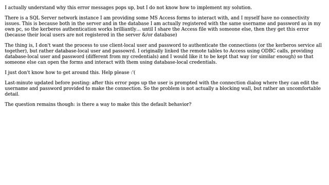 Access - SQL Server: cannot generate SSPI context смотреть онлайн