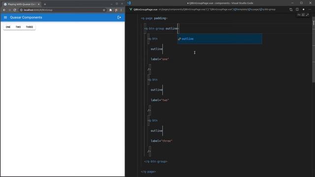 Quasar Components - Button Group смотреть онлайн