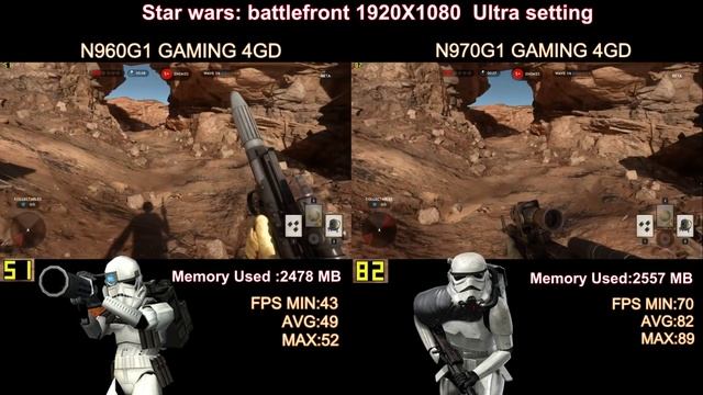 Star Wars:battlefront /1080p/ N960G1 GAMING 4GD VS. N970G1 GAMING 4GD смотреть онлайн