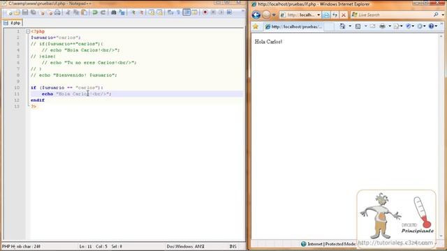 PHP Tutorial: estructura de control IF смотреть онлайн