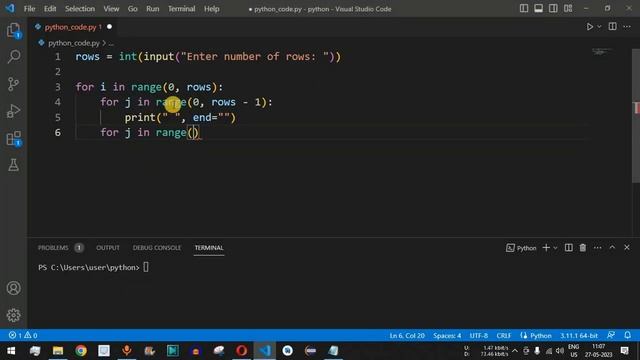 Python Program #40 - Pyramid Star Pattern in Python смотреть онлайн