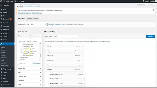 How to Configuration Main Menu and Sub Menu Configuration? Reign BuddyPress Theme смотреть онлайн
