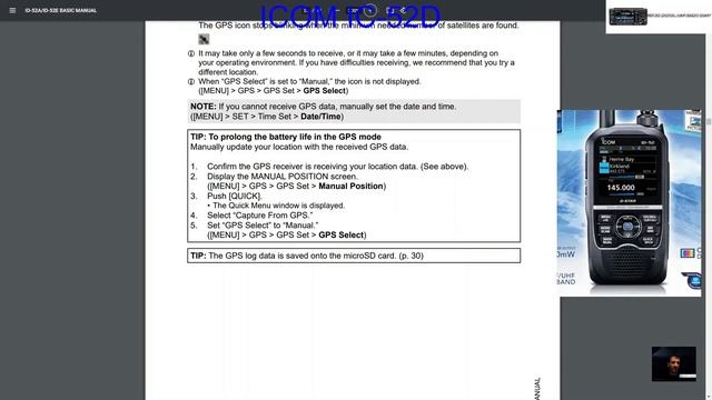 ICOM ID-52 First Time Set up - instruction manual guide смотреть онлайн