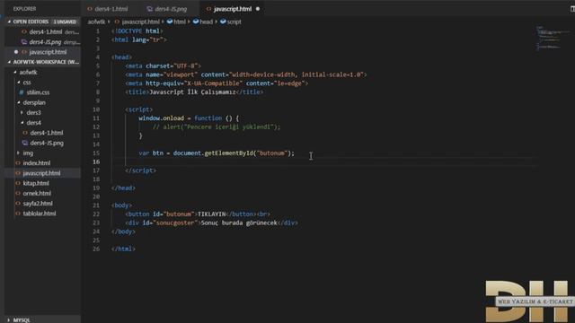 Ders 04: JavaScript Nedir? Web Sayfasında Nasıl Kullanılır? смотреть онлайн