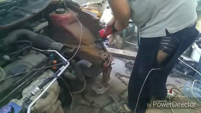 Peugeot 206 ремонт кузова передних лонжеронов