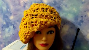 Летний берет крючком. Подробное видео.