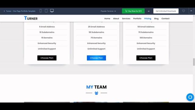 Turner - Personal Portfolio HTML Template | Bootstrap Portfolio Website