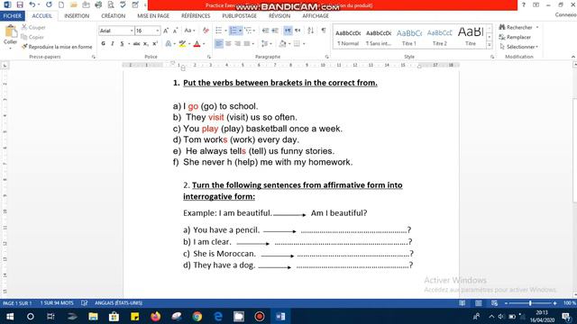 Correction of Simple Present Exercises смотреть онлайн