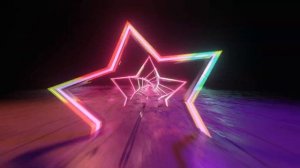 Free Footage - Neon Star Lights Modern Animated Loop Background FPV