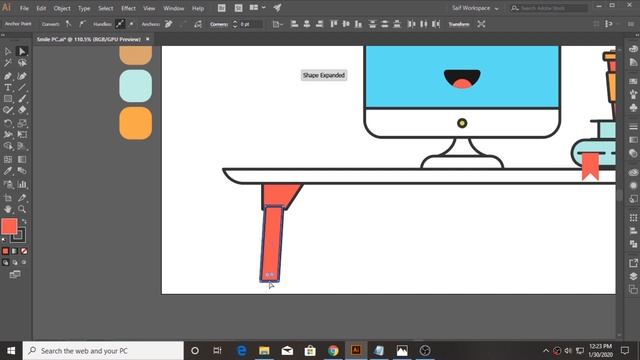 Adobe Illustrator CC Tutorial Flat Design - Happy Workspace Illustration смотреть онлайн