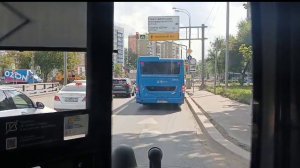 поездка с видом из кабины водителя автобуса ЛиАЗ 52 92 по маршруту т 57 мост Октябрьской ЖД м Войков